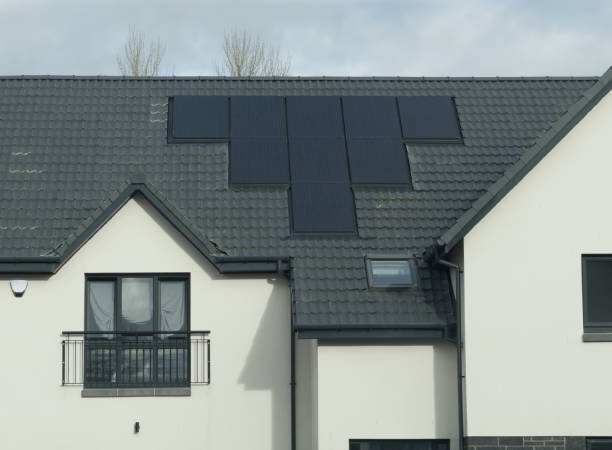 Solar panels installed on home roofs